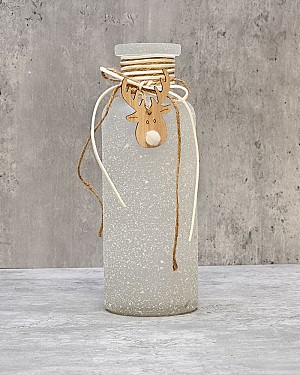 Frosted Glass Container - White 8.5&quot;H