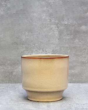 Beige Stepped Planter - Small 4.5&quot;H