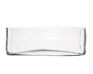 Rectangular Clear Glass Vase 12"L (4"H x 3.5"W)