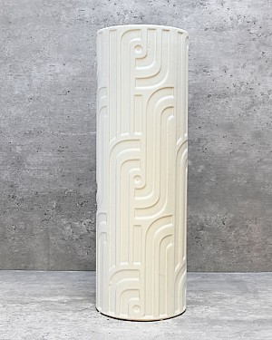 Matte White Patterned 18&quot;H