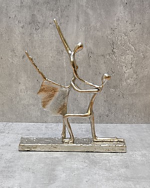 Dancing Couple Aluminum Sculpture 13.25&quot;H
