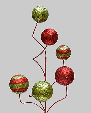 Glitter Ball Spray 20&quot; Red/Green 