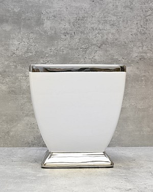 Silver Trim Square Pedestal 7.5&quot;H