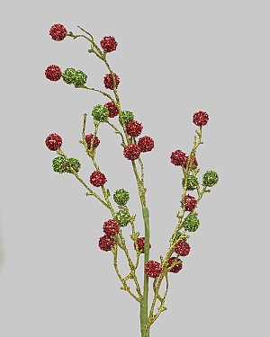 Glitter Pom Spray 31.5&quot; Red/Green