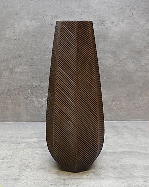 Carved Line Scalloped Vase 17.5&quot;H