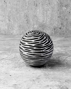 Ripple Carved Decorative Ball 4"D
