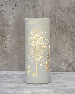 Winter Tree Lantern - White 8&quot;H