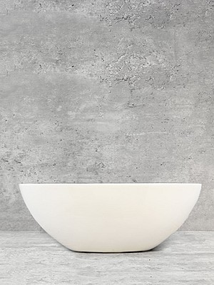 Polystone Oval Pot White 21.5&quot;L