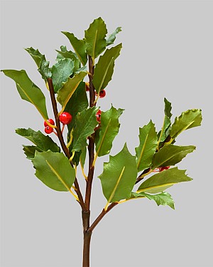 Pointed Holly 14.5&quot; Green/Red