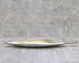 Long Leaf Hammered Decorative Bowl 30&quot;L