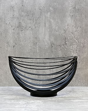 Black Rib Metal Basket 11&quot;D