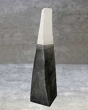 Black &amp; White Decorative Tower 23"H