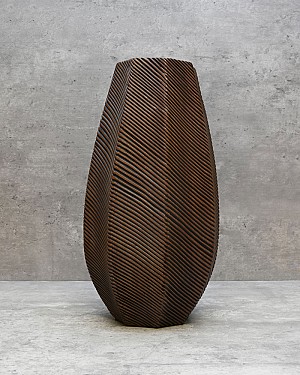 Carved Line Scalloped Vase 13.5"H