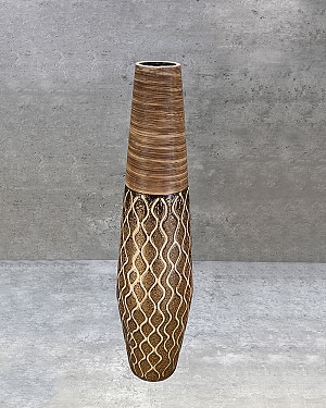 Brown/Gold Decorative Vase 16.5&quot;H