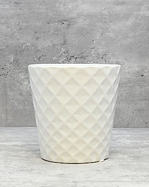 Tapered Diamond Patterned Planter 5.25&quot;H