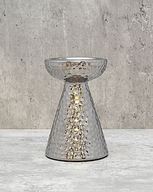 Hammered Textured Candle Holder 5.75"H