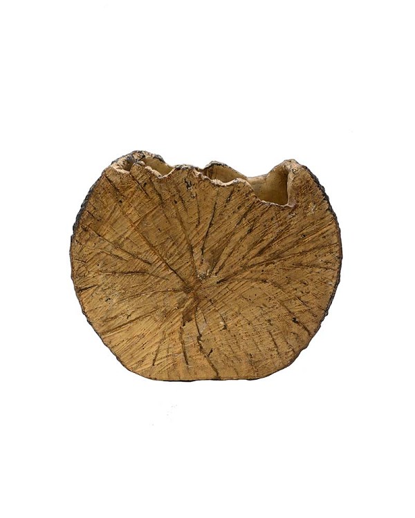 Ceramic Wood Trunk Vase 8" Brown