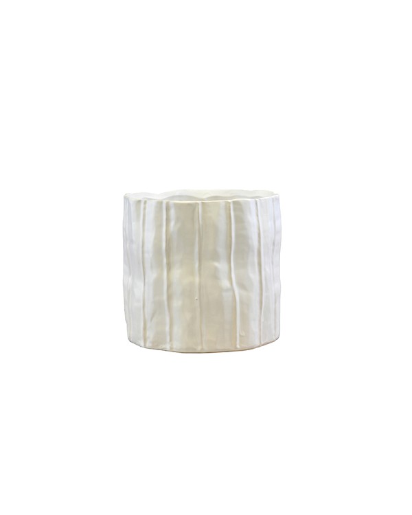 White Ceramic Container 5.5"