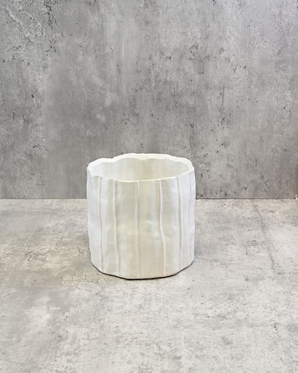 White Ceramic Container 5.5"