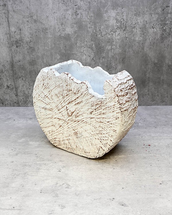 Wood Trunk - White 6.5"H