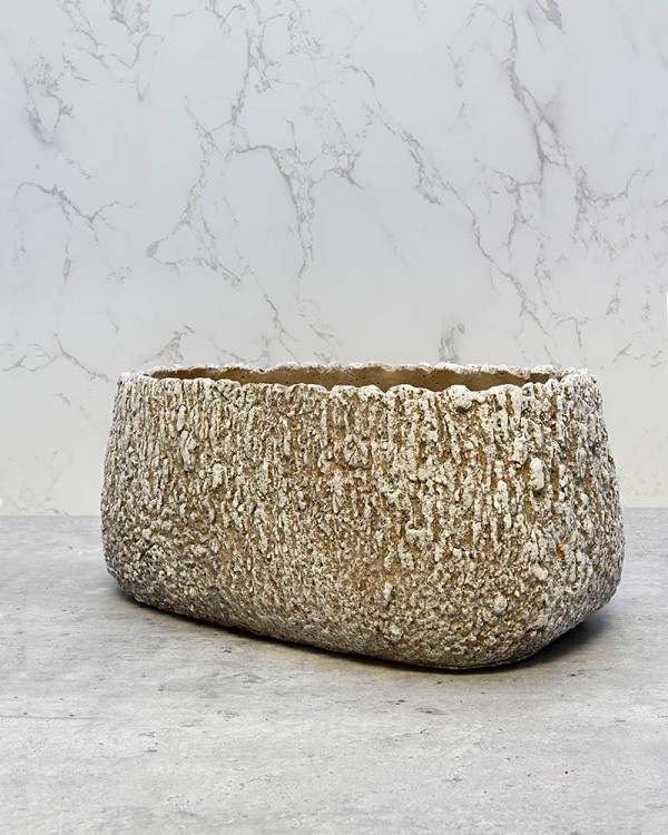 Igneous Sand Coloured Mosaic Container 8" x 18.5" x 6"