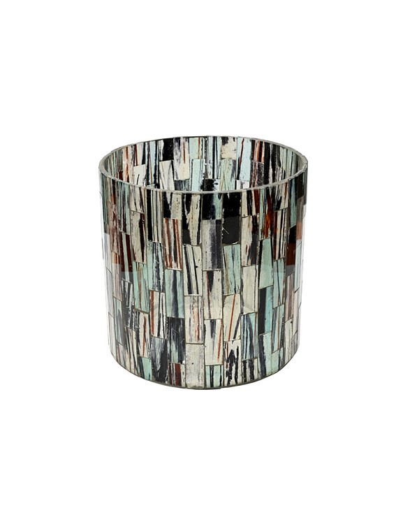 Mosaic Blue Glass Container 