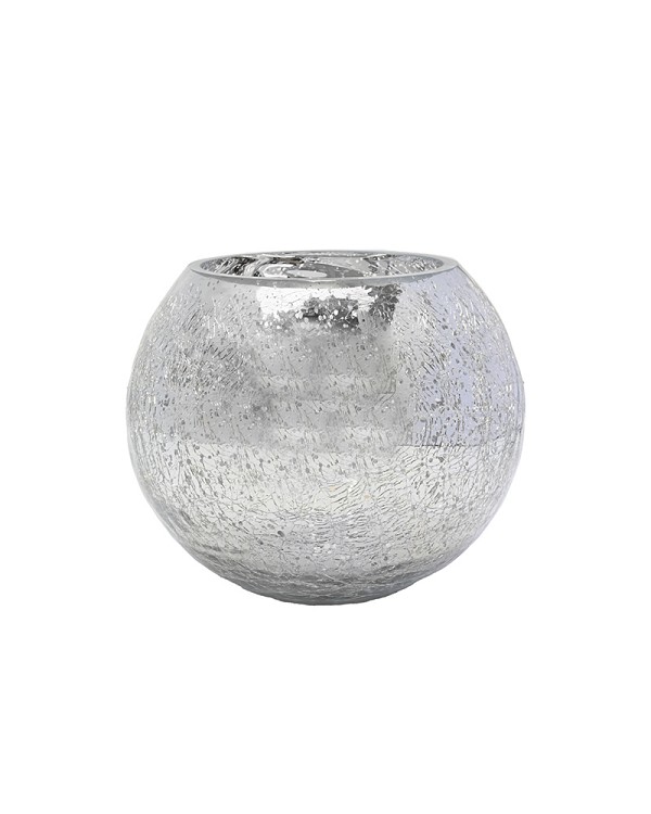 Crackle Mirror Glass Ball 4"H