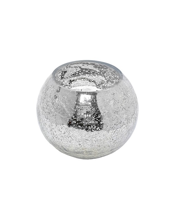 Crackle Mirror Glass Ball Vase 