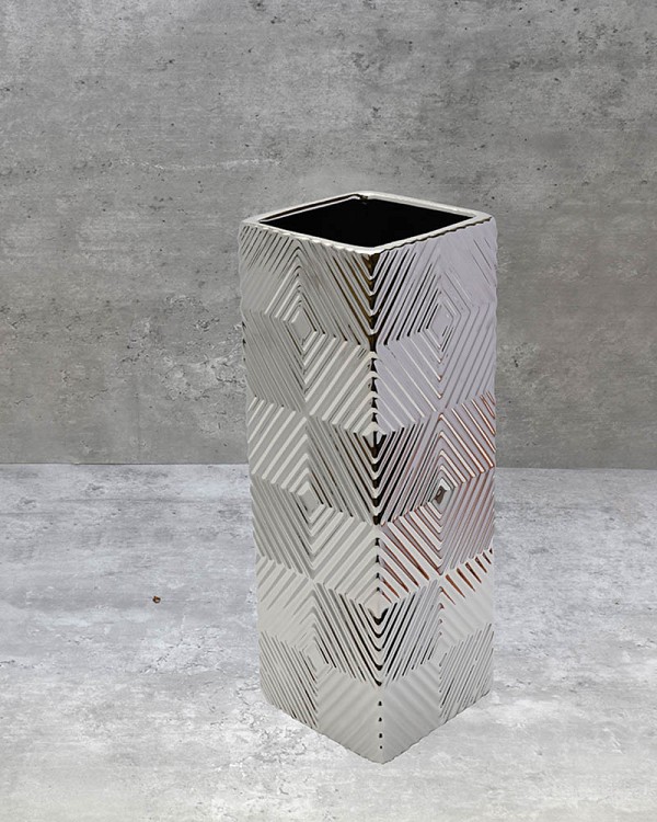 Radiance Ceramic Cube Silver Finish