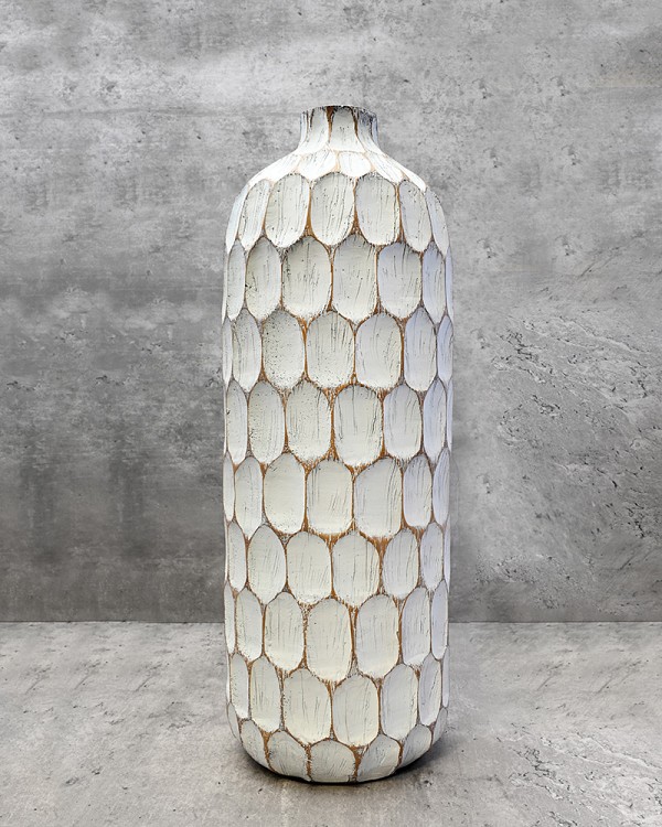 Carved Divot Tall Vase 15"H