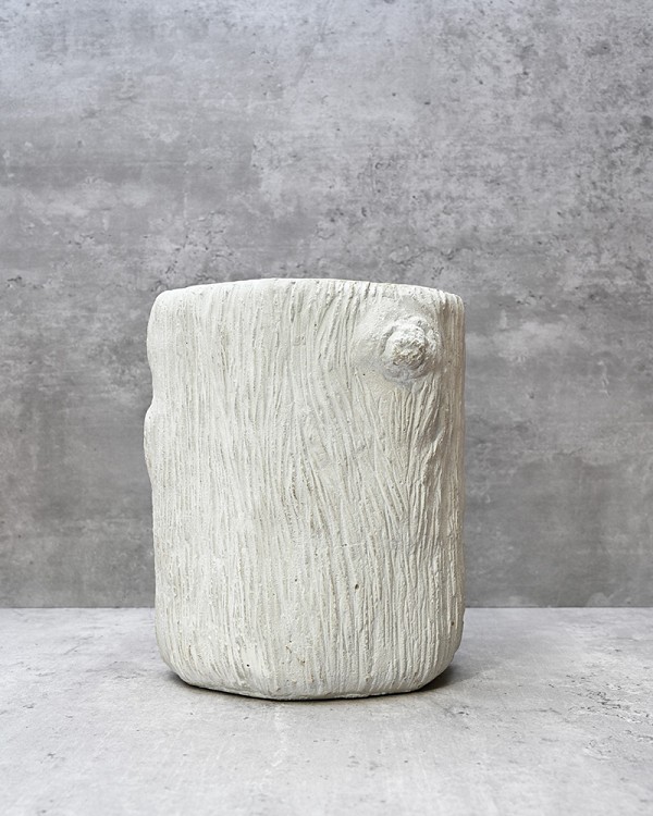 Bark Cement Planter 7.75"H