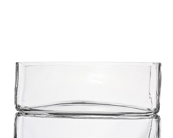 Rectangular Clear Glass Vase 12"L