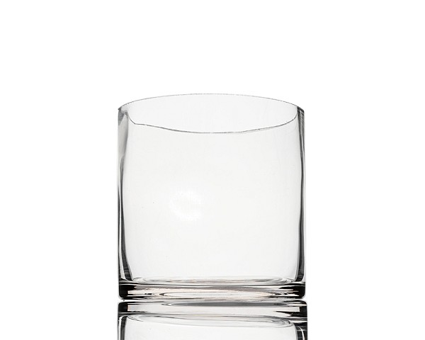 Cylinder Clear Glass Vase 5"H