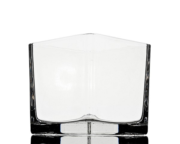 Square Clear Glass Vase 5"H