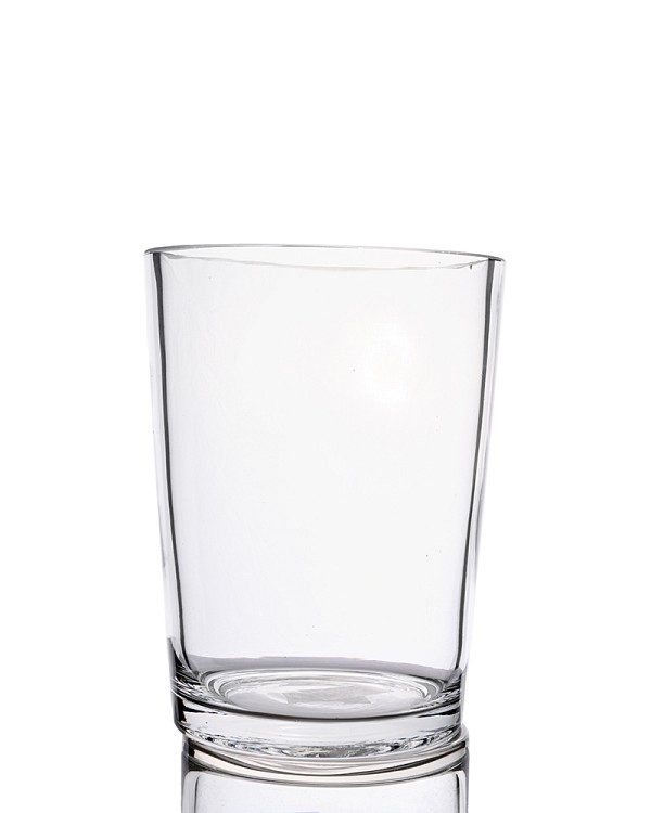 Tapered Cylinder Clear Glass Vase 6.5"H