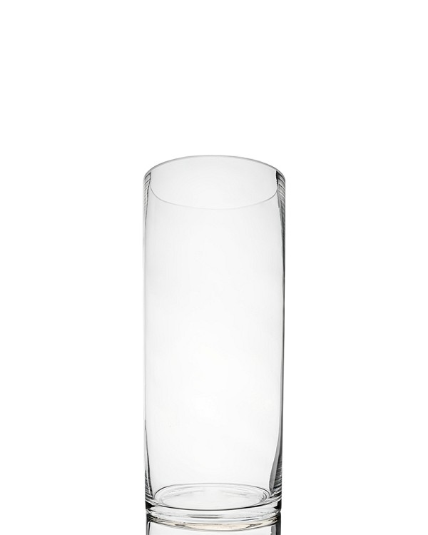 Cylinder Clear Glass Vase 14"H