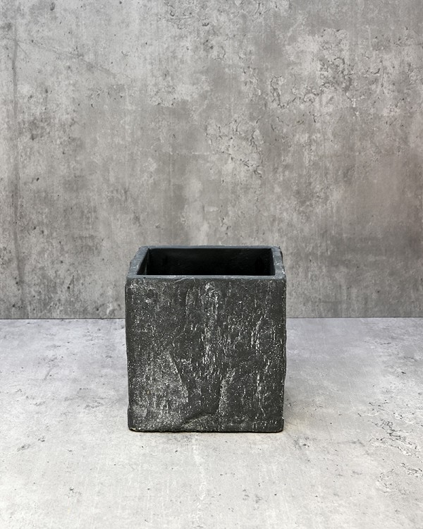Slate Square Cement Container Dark Grey 4.5" 4.75"