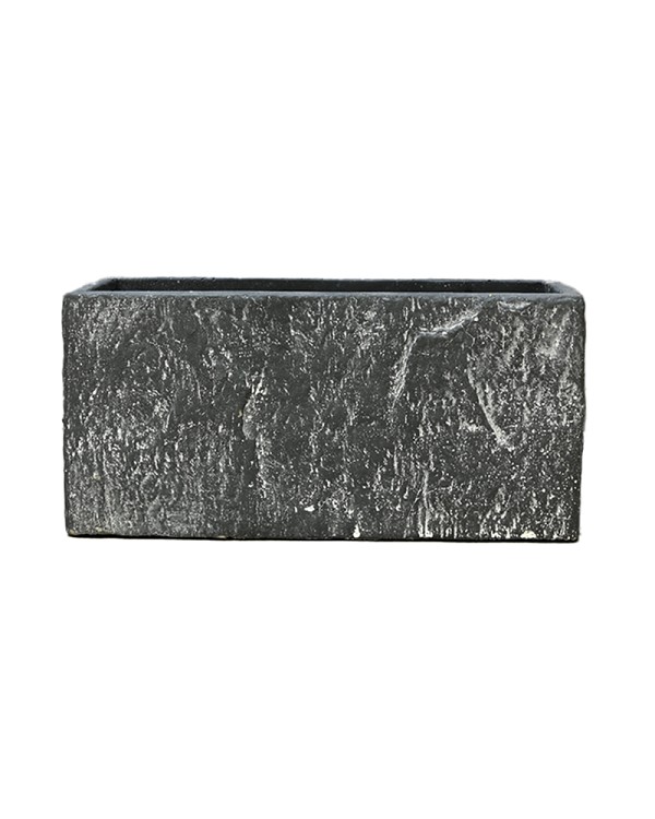 Rectangular Slate Cement Container Dark Grey 4.5" 9"