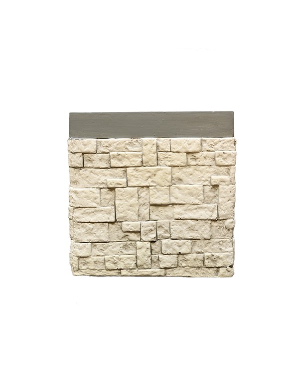 Square Brick Well Cement Planter Grey 6"