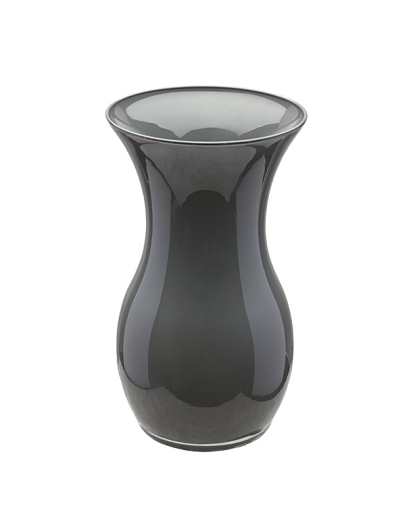 Bella Dark Grey Glass Vase 10"