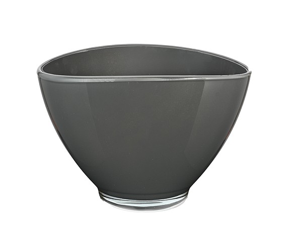 Avery Oval Dark Grey Glass Bowl