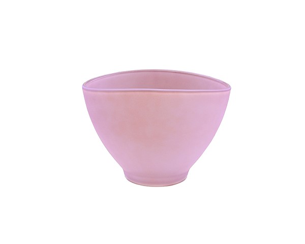 Avery Oval Matte Pink Glass Bowl 