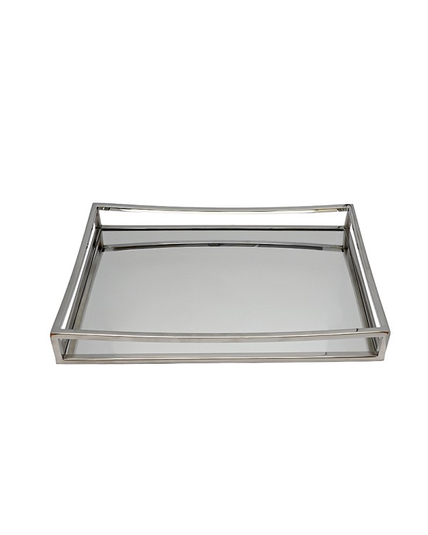Lux Contour Stainless Steel Rectangular  Mirror Tray 12" x 18"