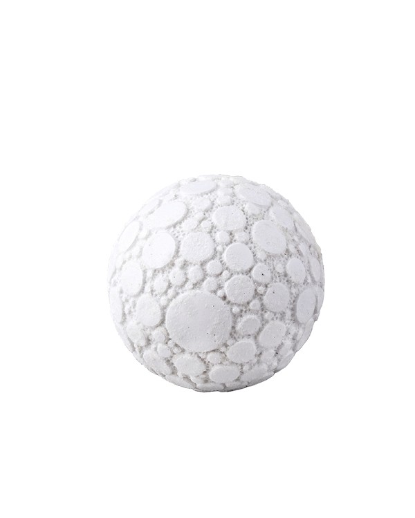 Decorative Round Rock Textured Ball White