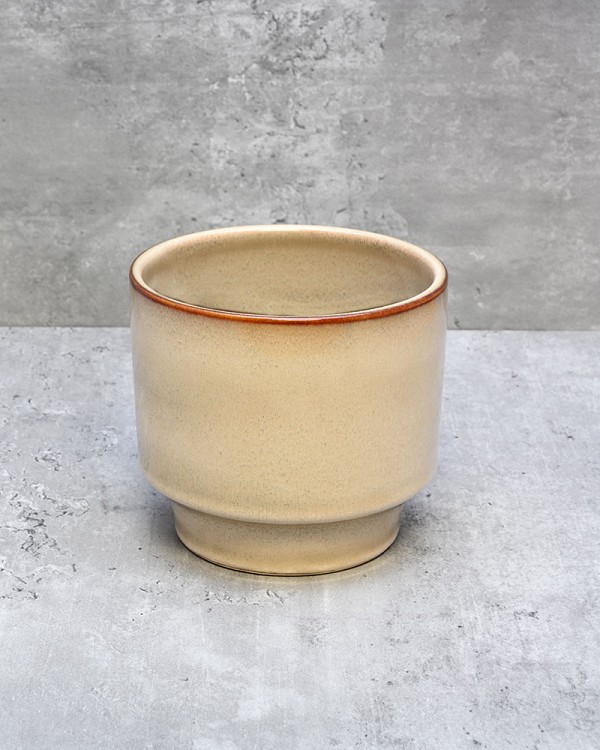 Beige Stepped Planter - Small 4.5"H