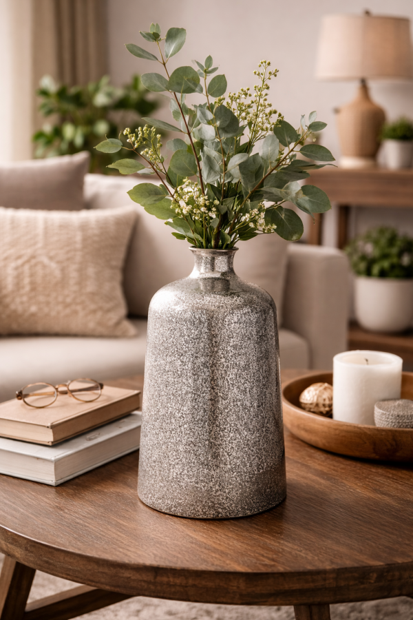 Moderne décoration avec vase et verdure