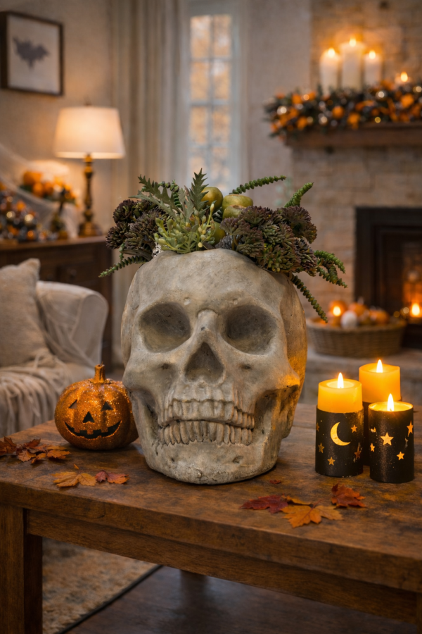 Salle de séjour d'Halloween chaleureuse