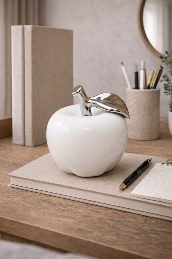 Sleek decor on wooden desk