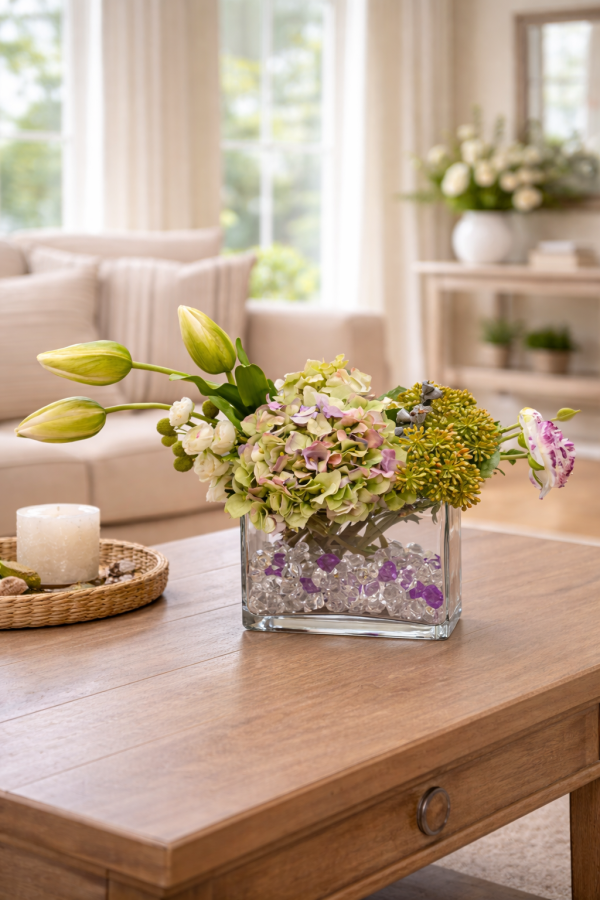 Floral elegance in a bright living room