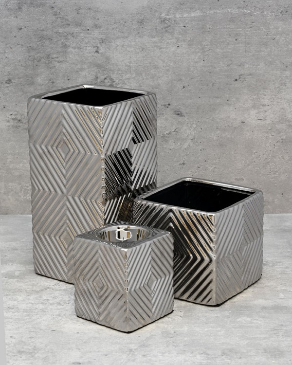 Radiance Ceramic Cube Silver Finish